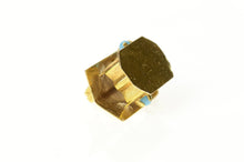Load image into Gallery viewer, 18K 3D Victorian Turquoise Inset House Cabin Charm/Pendant Yellow Gold