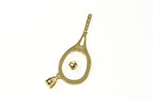 Load image into Gallery viewer, 14K 3D Tennis Racket Ornate Articulated Diamond Pendant Yellow Gold