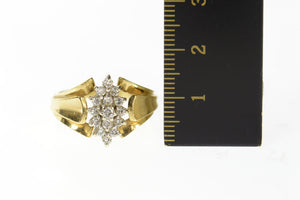 14K Marquise Diamond Cluster Classic Statement Ring Size 8.75 Yellow Gold