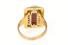 Load image into Gallery viewer, 10K Victorian Ornate Carved Shell Cameo Statement Ring Size 6.75 Yellow Gold