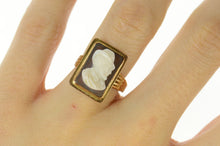 Load image into Gallery viewer, 10K Victorian Ornate Carved Shell Cameo Statement Ring Size 6.75 Yellow Gold