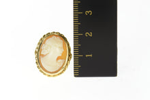 Load image into Gallery viewer, 14K Retro Ornate Carved Shell Cameo Statement Ring Size 3.5 Yellow Gold