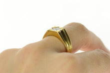 Load image into Gallery viewer, 18K 0.46 Ctw Princess Diamond Squared Men&#39;s Ring Size 10.25 Yellow Gold