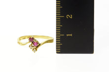Load image into Gallery viewer, 18K Ruby Diamond Cluster Bypass Statement Ring Size 7.5 Yellow Gold
