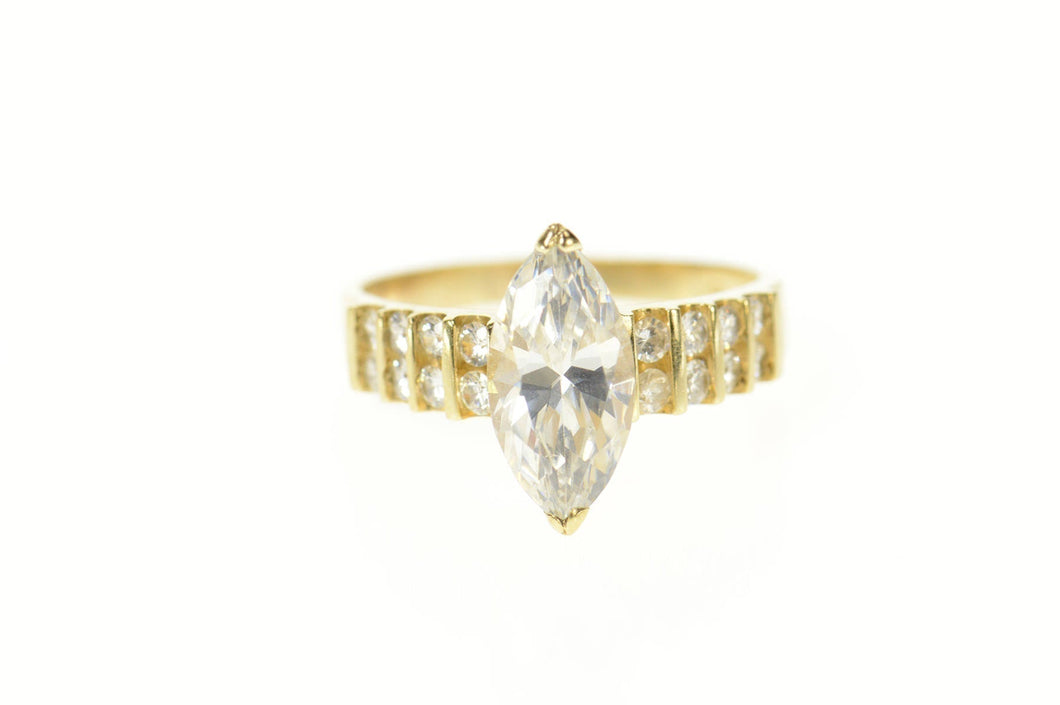 10K Marquise Traditional Classic Travel Engagement Ring Size 8 Yellow Gold