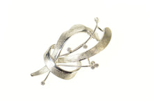 Load image into Gallery viewer, 18K Diamond Inset Retro Ribbon Statement Pin/Brooch White Gold