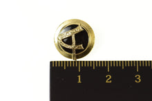 Load image into Gallery viewer, 10K Ornate A Monogram Round Black Onyx Lapel Pin/Brooch Yellow Gold