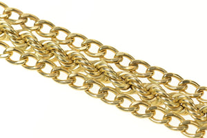 Gold Filled 16.0mm Thick Retro Curb Rope Chain Charm Bracelet 6.75'