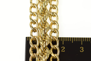 Gold Filled 16.0mm Thick Retro Curb Rope Chain Charm Bracelet 6.75'