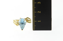 Load image into Gallery viewer, 14K Diamond Shaped Blue Topaz Diamond Accent Ring Size 8.75 Yellow Gold