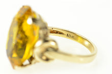 Load image into Gallery viewer, 10K Oval Citrine Cocktail Statement Retro Ring Size 6.25 Yellow Gold