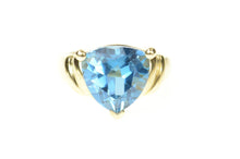 Load image into Gallery viewer, 10K Trillion Blue Topaz Statement Cocktail Ring Size 5.75 Yellow Gold