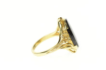 Load image into Gallery viewer, 14K 1960&#39;s Black Onyx Oval Statement Ring Size 7 Yellow Gold