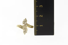 Load image into Gallery viewer, 14K Classic Diamond Cluster Statement Bypass Ring Size 4 Yellow Gold