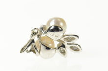 Load image into Gallery viewer, 14K 1950&#39;s Pearl Diamond Leaf Cluster Statement Pendant White Gold