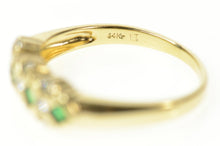 Load image into Gallery viewer, 14K Princess Emerald Diamond Statement Band Ring Size 9.75 Yellow Gold