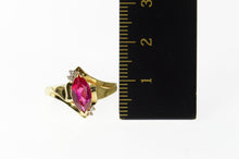 Load image into Gallery viewer, 10K Marquise Syn. Ruby Diamond Accent Classic Ring Size 6.25 Yellow Gold