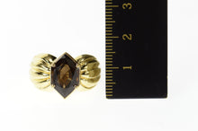 Load image into Gallery viewer, 14K Smoky Quartz Ornate Solitaire Statement Ring Size 9.25 Yellow Gold