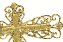 Load image into Gallery viewer, 14K Ornate Scroll Cross Christian Faith Filigree Pendant Yellow Gold