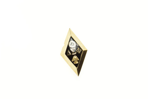 10K Delta Sigma Phi Enamel Fraternity Lapel Pin/Brooch Yellow Gold