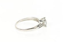 Load image into Gallery viewer, 10K Facected Cushion CZ Diamond Accent Ring Size 9.5 White Gold