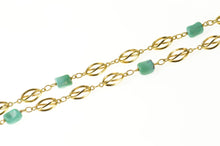 Load image into Gallery viewer, 18K Retro Turquoise Twist Link Statement Chain Necklace 22.25&quot; Yellow Gold