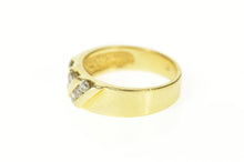 Load image into Gallery viewer, 14K Classic Diamond Striped Statement Band Ring Size 8.25 Yellow Gold