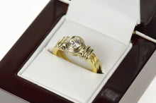 Load image into Gallery viewer, 14K 0.47 Ct Round Diamond Grooved Engagement Ring Size 6.25 Yellow Gold