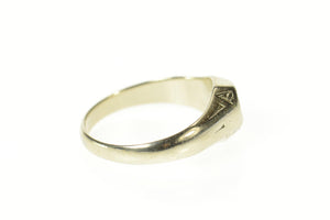 20K Art Deco Men's 4.8mm Ornate Setting Ring Size 10 White Gold