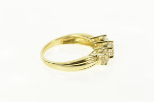 10K Three Stone Classic Travel Engagement Ring Size 8 Yellow Gold