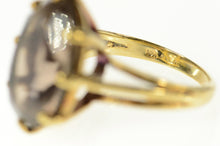 Load image into Gallery viewer, 10K Oval Smoky Quartz Ornate Classic Cocktail Ring Size 7.25 Yellow Gold