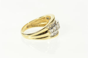 10K Graduated Tiered Row CZ Statement Band Ring Size 9 Yellow Gold