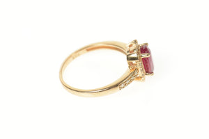 14K 1.65 Ctw Effy Ruby Diamond Halo Engagement Ring Size 7 Rose Gold