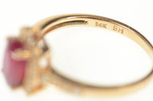 Load image into Gallery viewer, 14K 1.65 Ctw Effy Ruby Diamond Halo Engagement Ring Size 7 Rose Gold