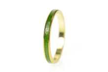 Load image into Gallery viewer, 14K 2.5mm Green Enamel Stackable Band Ring Size 6.5 Yellow Gold