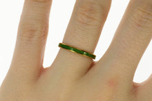 Load image into Gallery viewer, 14K 2.5mm Green Enamel Stackable Band Ring Size 6.5 Yellow Gold