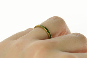 14K 2.5mm Green Enamel Stackable Band Ring Size 6.5 Yellow Gold