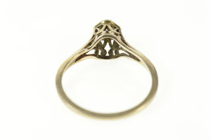10K Art Deco 1.5mm Filigree Engagement Setting Ring Size 5.25 White Gold