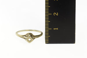 10K Art Deco 1.5mm Filigree Engagement Setting Ring Size 5.25 White Gold