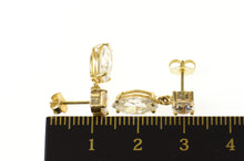 Load image into Gallery viewer, 14K Round Marquise Dangle Cubic Zirconia Earrings Yellow Gold