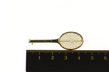 Load image into Gallery viewer, 14K Pearl Accent Tennis Racquet Statement Pin/Brooch Yellow Gold