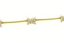 Load image into Gallery viewer, 18K 0.80 Ctw Diamond Cluster Bar Link Bracelet 7.25&quot; Yellow Gold
