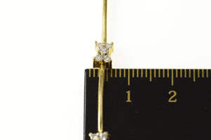 18K 0.80 Ctw Diamond Cluster Bar Link Bracelet 7.25" Yellow Gold