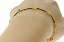 Load image into Gallery viewer, 18K 0.80 Ctw Diamond Cluster Bar Link Bracelet 7.25&quot; Yellow Gold