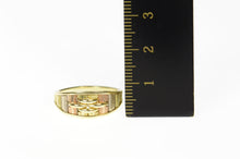 Load image into Gallery viewer, 14K Two Tone Textured Bar Graduated Band Ring Size 6.5 Yellow Gold