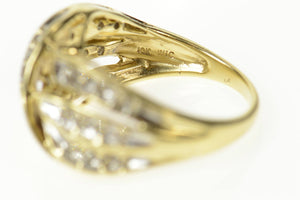 10K 0.48 Ctw Wavy Criss Cross Channel Diamond Ring Size 7.25 Yellow Gold