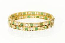 Load image into Gallery viewer, 14K Victorian Emerald Classic Statement Bangle Bracelet 7.75&quot; Yellow Gold