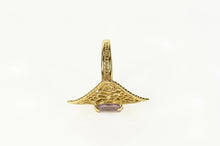 Load image into Gallery viewer, 14K Oval Amethyst Ornate Filigree Statement Ring Size 5.5 Yellow Gold