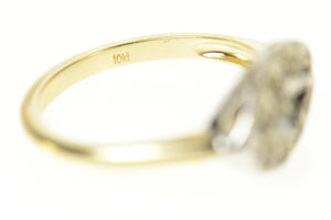 10K Retro Scalloped Design Ornate Statement Ring Size 7.5 Yellow Gold