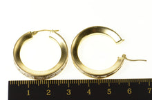 Load image into Gallery viewer, 14K Princess Cubic Zirconia Statement Hoop Earrings Yellow Gold